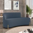 Ver imagem 2 de Sofá 3 Lugares Orgânico 180cm Pé Dourado Morgan Suede Azul Mar D03 - D’Rossi