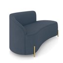 Ver imagem 6 de Sofá 3 Lugares Orgânico 180cm Pé Dourado Morgan Suede Azul Mar D03 - D’Rossi