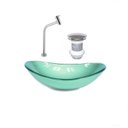 Ver imagem 2 de Kit Cuba Vidro Oval 47cm Torneira e Válvula
