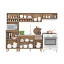 Ver imagem 5 de Cozinha Modulada 4 Peças com Torre Quente e Balcão para Pia sem Tampo Marti Yescasa Mel/Cinza