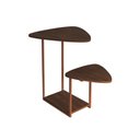 Ver imagem 1 de Mesa de Canto Industrial Ferro Cobre Tampo Amêndoa Esfiha