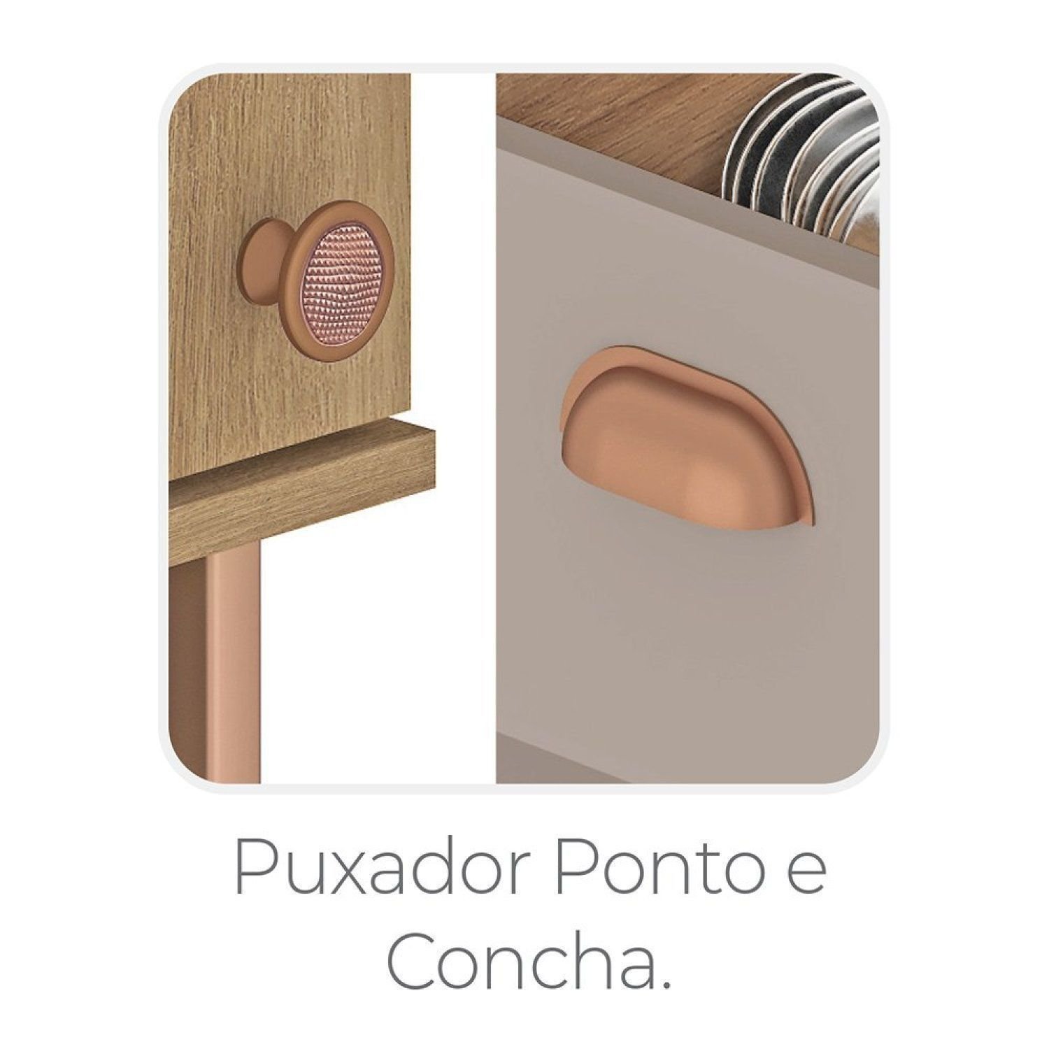 Cozinha Modulada 5 Peças com Torre Quente e Balcão com Tampo Marti