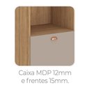 Ver mais imagens de Cozinha Modulada 5 Peças com Torre Quente e Balcão com Tampo Marti Yescasa Mel/Cinza