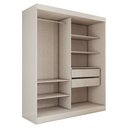 Ver imagem 5 de Guarda-roupa Casal Real 2 Portas 2 Gavetas com Espelho 100% Mdf Branco - Panorama Móveis
