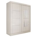 Ver imagem 3 de Guarda-roupa Casal Real 2 Portas 2 Gavetas com Espelho 100% Mdf Branco - Panorama Móveis