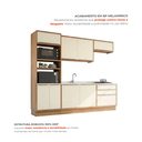 Ver imagem 4 de Cozinha Completa Modulada 5 Peças com 2 Balcões 2 Armários Aéreos e Torre Quente em MDF Viena Freijó