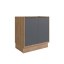 Ver imagem 4 de Cozinha Completa Modulada com Vidro Reflecta 5 Peças 11 Portas 3 Gavetas Viena Cinza/Freijó/Grafito