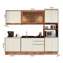 Ver imagem 4 de Cozinha Completa Modulada com Vidro Reflecta 5 Peças 11 Portas 3 Gavetas Viena Branco/Freijó/Cinza a