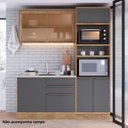 Ver imagem 2 de Cozinha Compacta Modulada com Vidro Reflecta 3 Peças 6 Portas Viena Cinza/Freijó/Grafito
