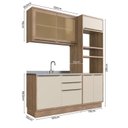 Ver imagem 3 de Cozinha Compacta Modulada 3 Peças com Torre Quente, Balcão e Armário Aéreo com Vidro Reflecta 100% m