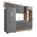 Ver imagem 3 de Cozinha Completa Modulada 4 Peças 7 Portas Viena Cinza/Freijó/Grafito