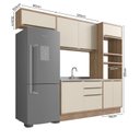 Ver imagem 3 de Cozinha Completa Modulada 4 Peças 7 Portas Viena Branco/Freijó/Cinza Argila