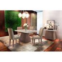 Ver imagem 4 de Mesa para Cozinha Luna + Tampo Madeirado Vidro Reto 120x80cm Imbuia/off White - Rufato