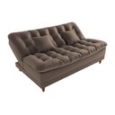 Ver imagem 3 de Sofá Cama Duda Veludo Marrom Matrix Sala Premium Original 3 Lugares