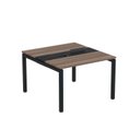 Ver imagem 1 de Estação de Trabalho Mesa Plataforma Escritório Dupla para 2 Pessoas com Caixa de Tomada Pdc Marrom/Walnut/Preto