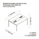 Ver imagem 3 de Estação de Trabalho Mesa Plataforma Escritório Dupla para 2 Pessoas com Caixa de Tomada Pdc Cinza/Grafito/Preto