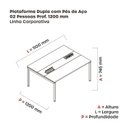 Ver imagem 3 de Estação de Trabalho Mesa Plataforma Escritório Dupla para 2 Pessoas com Caixa de Tomada Pdc Cinza/Grafito