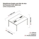 Ver imagem 3 de Estação de Trabalho Mesa Plataforma Escritório Dupla para 2 Pessoas com Caixa de Tomada Pdc Cinza/Preto