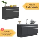 Ver imagem 2 de Kit Balcão de Cozinha para Pia 150cm e Balcão 120cm Veneza Multimóveis Mp2286