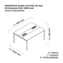 Ver imagem 3 de Estação de Trabalho Mesa Plataforma Escritório Dupla para 2 Pessoas com Caixa de Tomada Pdc Branco