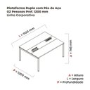 Ver imagem 3 de Estação de Trabalho Mesa Plataforma Escritório Dupla para 2 Pessoas com Caixa de Tomada Pdc Cinza/Branco