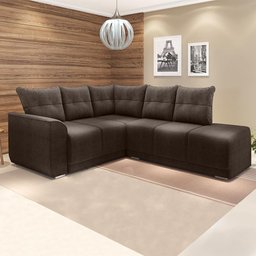 Sofá De Canto Marrocos Marrom Suede Liso - 8