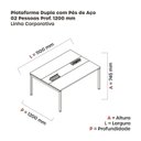Ver imagem 3 de Estação de Trabalho Mesa Plataforma Escritório Dupla para 2 Pessoas com Caixa de Tomada Pdc Marrom/Noce Marromle/Branco