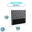Ver imagem 4 de Cabeceira Estofada Queen Luna Nature Veludo Grafite 158x136