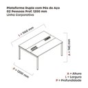 Ver imagem 3 de Estação de Trabalho Mesa Plataforma Escritório Dupla para 2 Pessoas com Caixa de Tomada Pdc Bege/Nogueira Casblanca/Branco