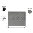 Ver imagem 3 de Cabeceira de Cama Box Casal 140 Cm Baronesa - Veludo Cinza Grafite