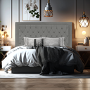 Ver imagem 4 de Cabeceira de Cama Box Casal 140 Cm Baronesa - Veludo Cinza Grafite