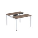 Ver imagem 1 de Estação de Trabalho Mesa Plataforma Escritório Dupla para 2 Pessoas com Caixa de Tomada Pdc Marrom/Walnut/Branco