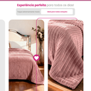 Ver imagem 4 de Manta Cobertor Casal Luster Canelada 180x220cm Microfibra Super Macio Premium Rose