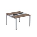 Ver imagem 1 de Estação de Trabalho Mesa Plataforma Escritório Dupla para 2 Pessoas com Caixa de Tomada Pdc Marrom/Walnut/Cinza