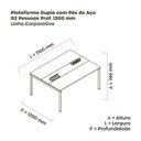 Ver imagem 3 de Estação de Trabalho Mesa Plataforma Escritório Dupla para 2 Pessoas com Caixa de Tomada Pdc Bege/Noce Marromle/Grafito