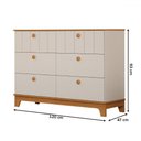 Ver imagem 3 de Cômoda de Bebê Biscoito 6 Gavetas 100% Mdf Off White/nature - Permóbili