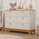 Ver imagem 1 de Cômoda de Bebê Biscoito 6 Gavetas 100% Mdf Off White/nature - Permóbili