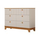 Ver imagem 2 de Cômoda de Bebê Biscoito 6 Gavetas 100% Mdf Off White/nature - Permóbili