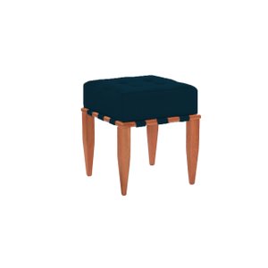Puff Decorativo Pérola - Tecido Linho Azul Claro