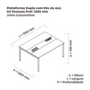 Ver imagem 3 de Estação de Trabalho Mesa Plataforma Escritório Dupla para 2 Pessoas com Caixa de Tomada Pdc Branco/Preto