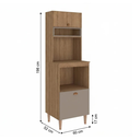 Ver imagem 3 de Paneleiro Torre Quente com Nichos para Microondas e Forno 198cm Marti Yescasa Mel/Cinza