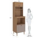 Ver imagem 5 de Paneleiro Torre Quente com Nichos para Microondas e Forno 198cm Marti Yescasa Mel/Fendi