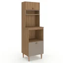 Ver imagem 2 de Paneleiro Torre Quente com Nichos para Microondas e Forno 198cm Marti Yescasa Mel/Cinza