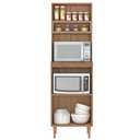 Ver imagem 4 de Paneleiro Torre Quente com Nichos para Microondas e Forno 198cm Marti Yescasa Mel/Fendi