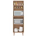 Ver imagem 4 de Paneleiro Torre Quente com Nichos para Microondas e Forno 198cm Marti Yescasa Mel/Cinza