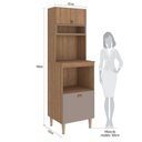 Ver imagem 5 de Paneleiro Torre Quente com Nichos para Microondas e Forno 198cm Marti Yescasa Mel/Cinza
