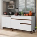 Ver imagem 1 de Kit com 2 Balcões de Cozinha Madesa Reims 4 Portas 1 Gaveta (Com Tampo) Branco
