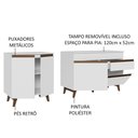 Ver imagem 5 de Kit com 2 Balcões de Cozinha Madesa Reims 4 Portas 1 Gaveta (Com Tampo) Branco