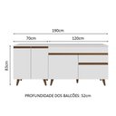 Ver imagem 4 de Kit com 2 Balcões de Cozinha Madesa Reims 4 Portas 1 Gaveta (Com Tampo) Branco