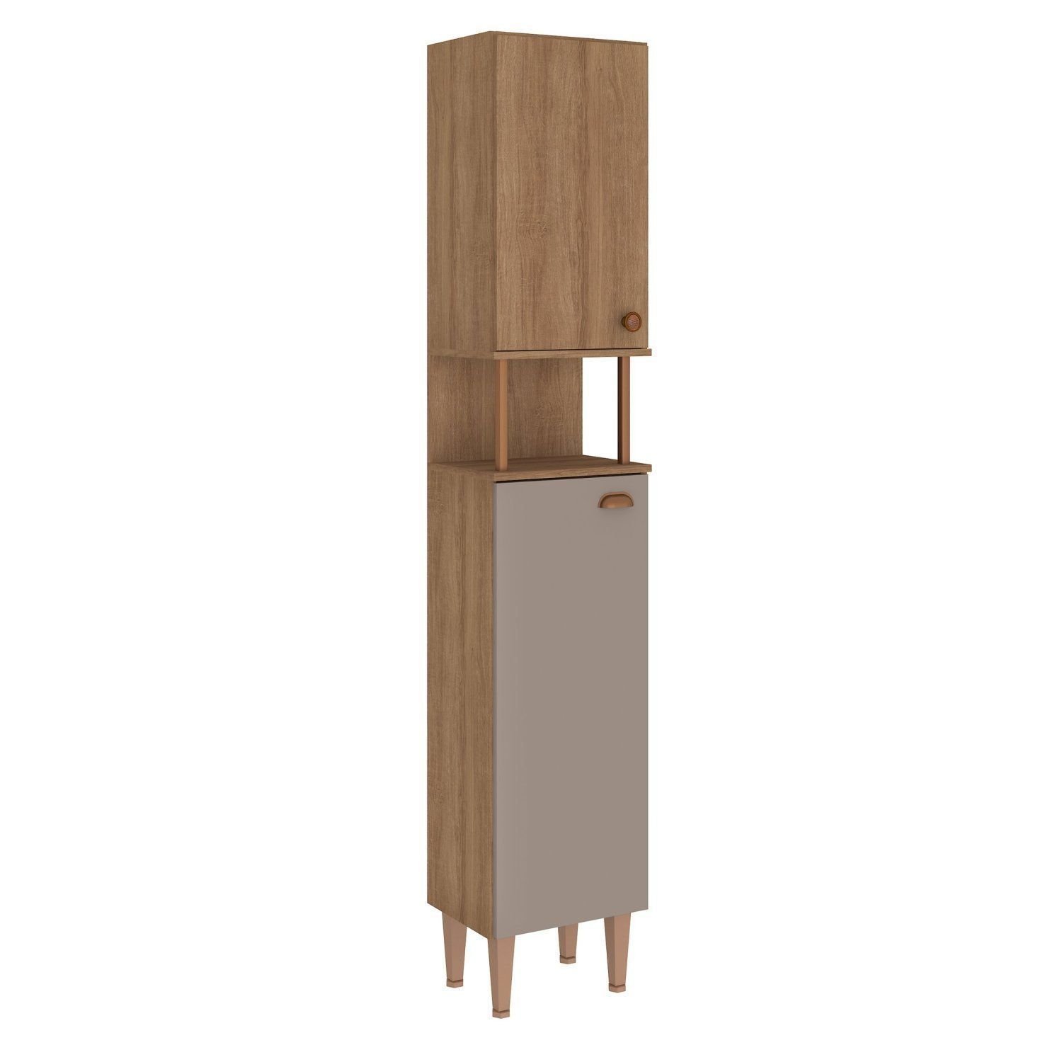 Paneleiro 2 Portas com Nicho 198cm Marti Yescasa Mel/Fendi